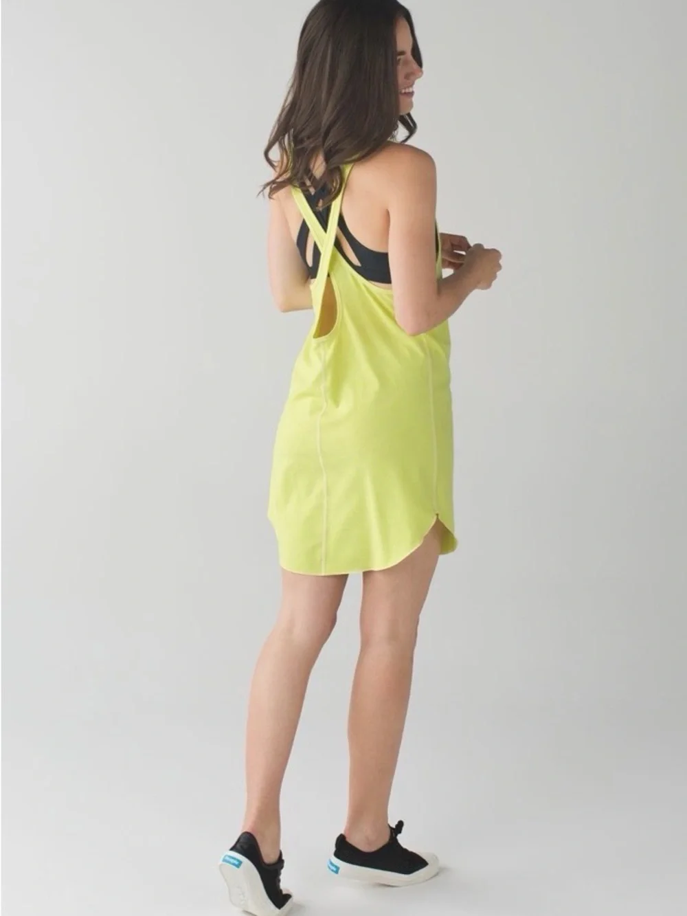 Lululemon Water Salty Swim Dress Heathered Clarity Yellow Large